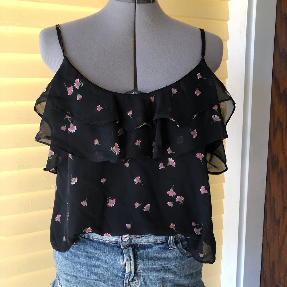 Cold Shoulder Floral Blouse